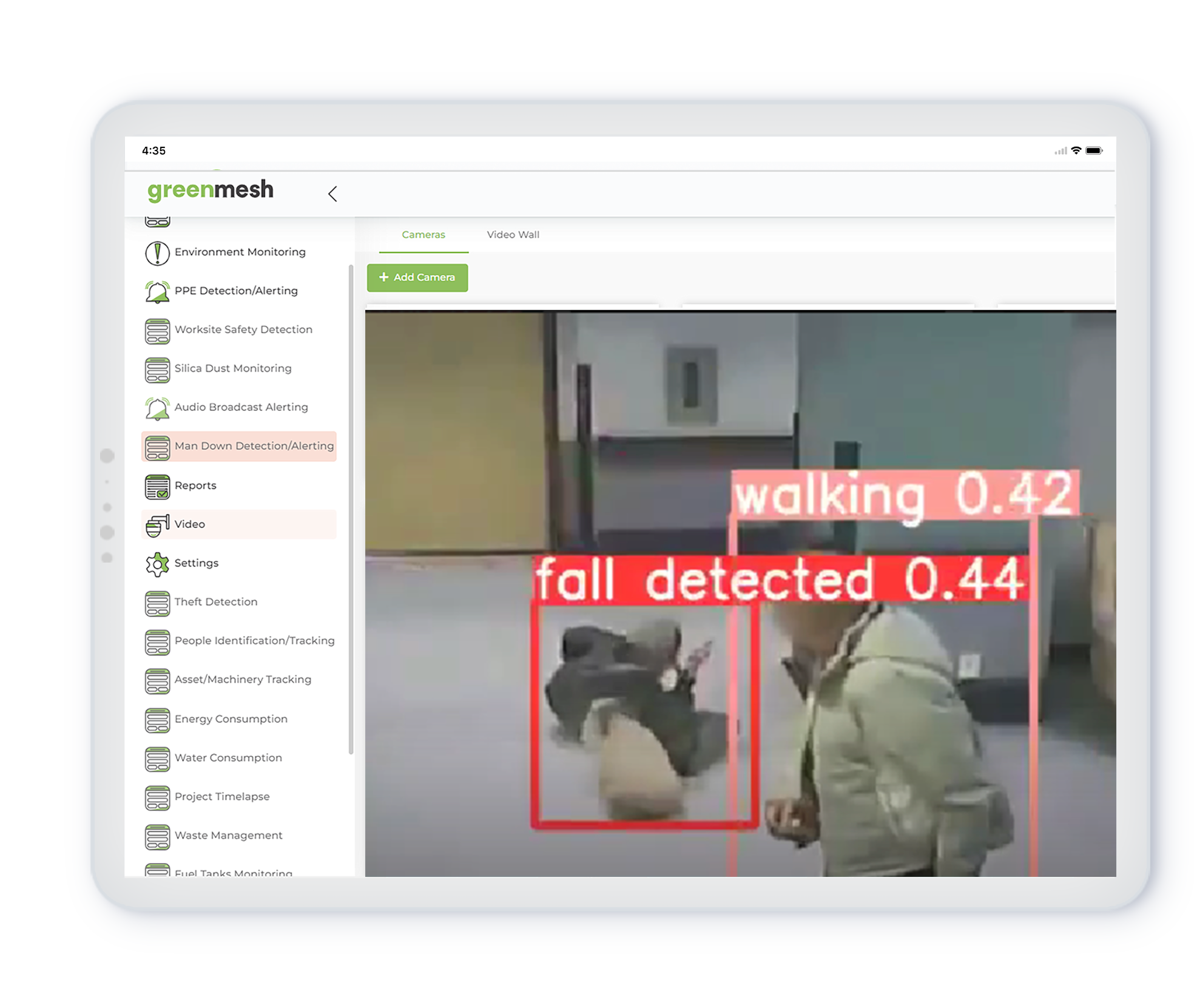 Man down alert - ipad