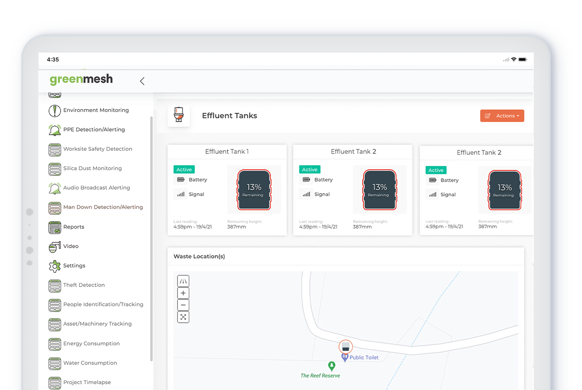 effluent tank - ipad